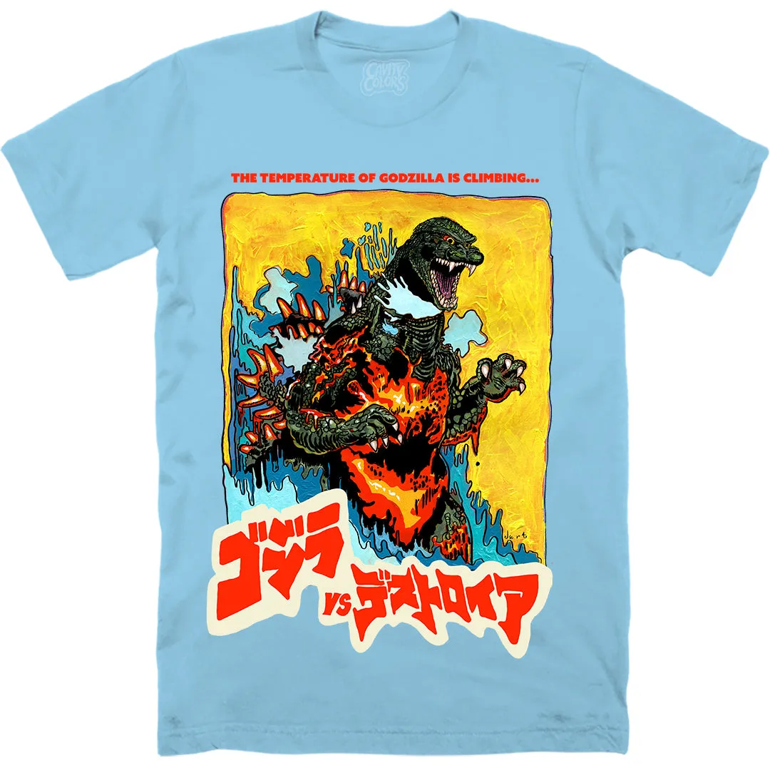 GODZILLA VS. DESTOROYAH: TEMPERATURE IS CLIMBING - T-SHIRT (STEAM CLOUD BLUE)