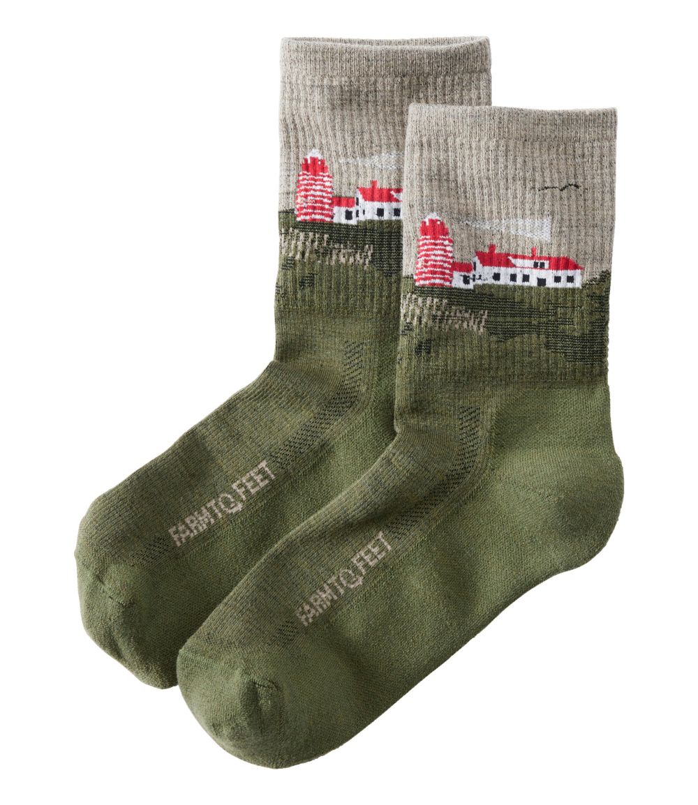 Adults' Farm to Feet Portland West Quoddy Lighthouse Light Cushion 3/4 Crew Sock