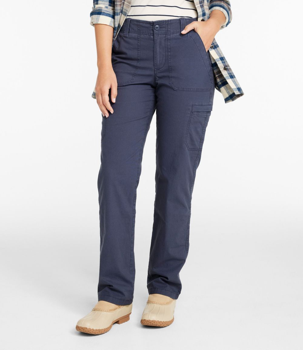 Women's 207 Vintage Cotton Canvas Pants, Mid-Rise Straight-Leg Cargo Lined