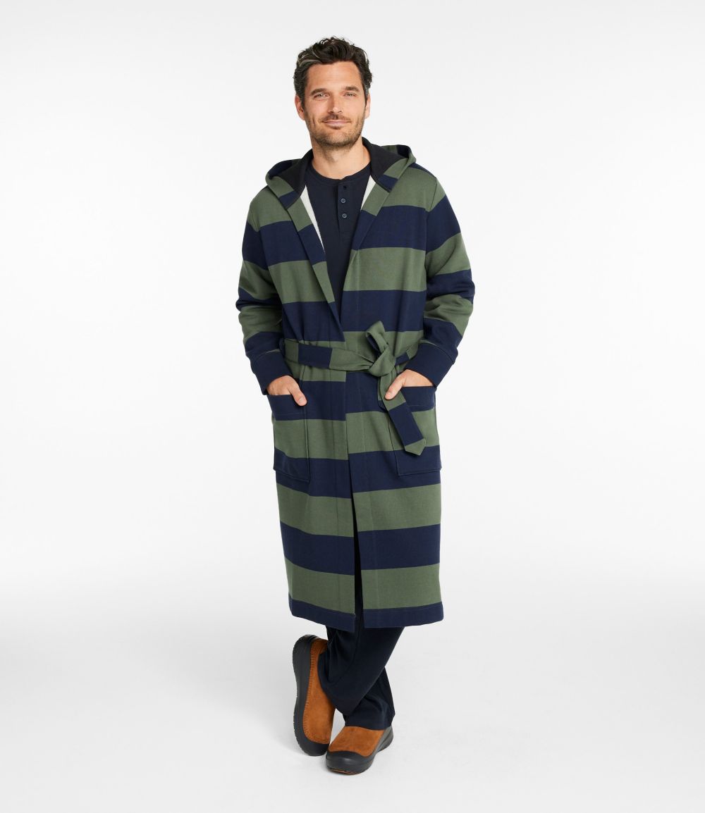 Men's Mariner Fleece Robe, Stripe