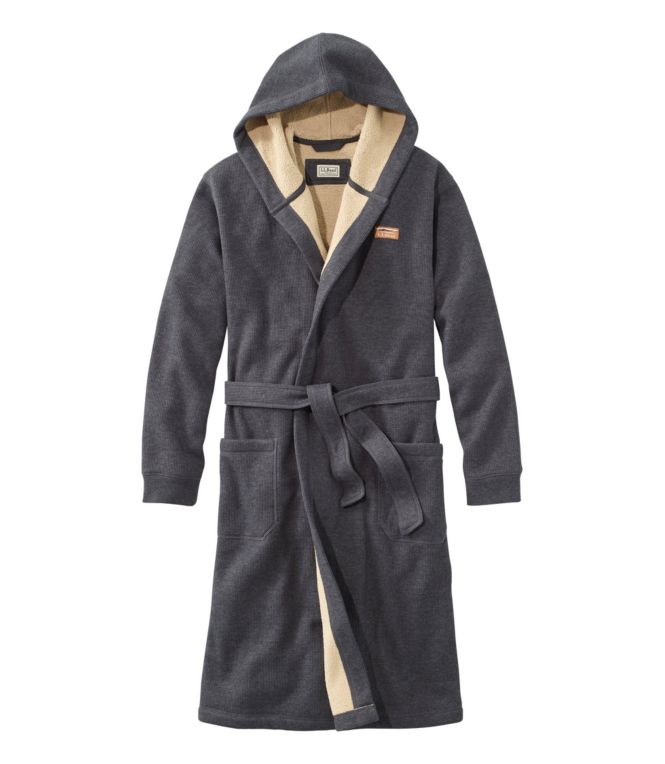 Men's Bonded Waffle Fleece Robe, Hooded