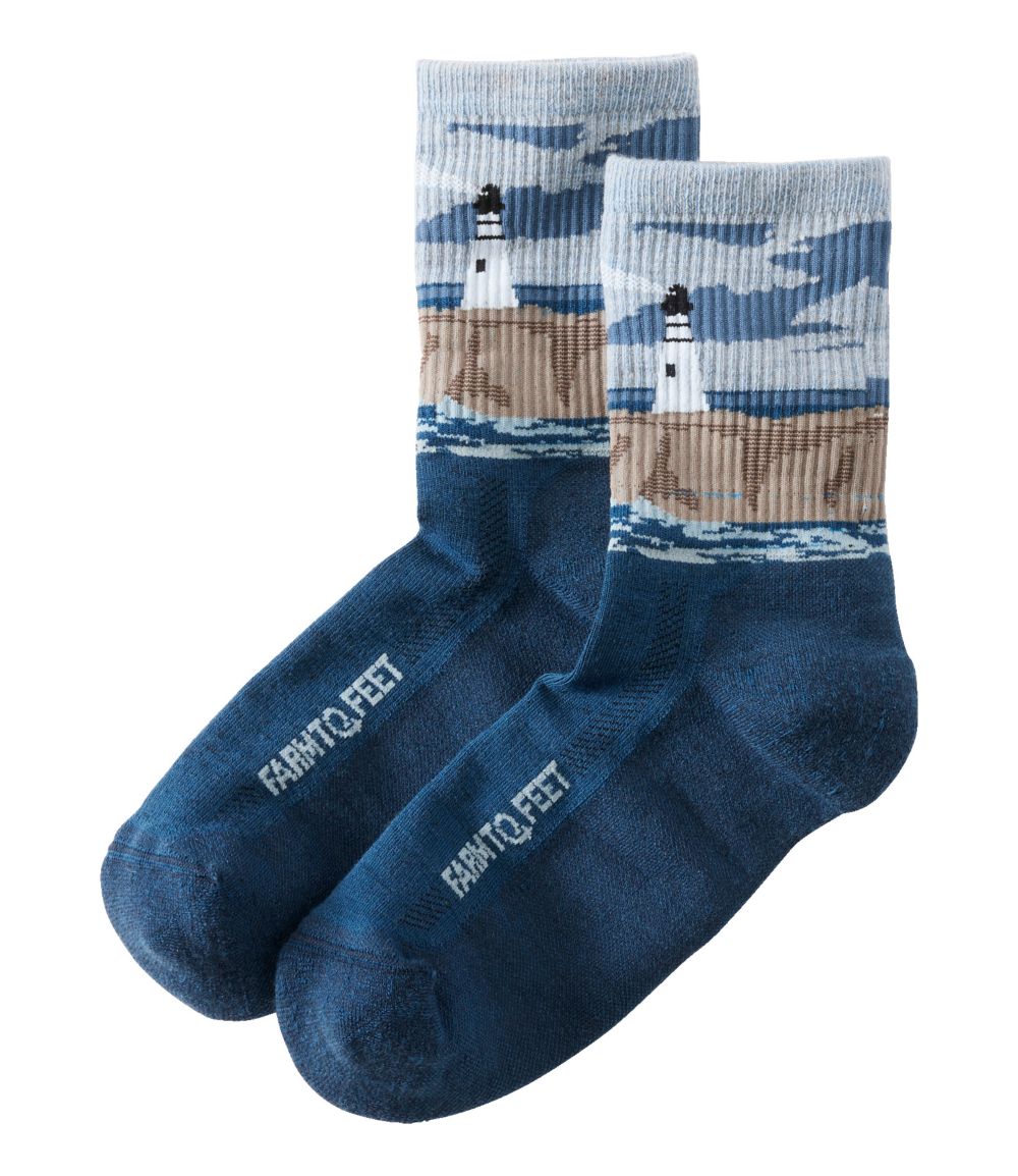 Adults' Farm to Feet Cape Headlight Lighthouse Light Cushion 3/4 Crew Sock