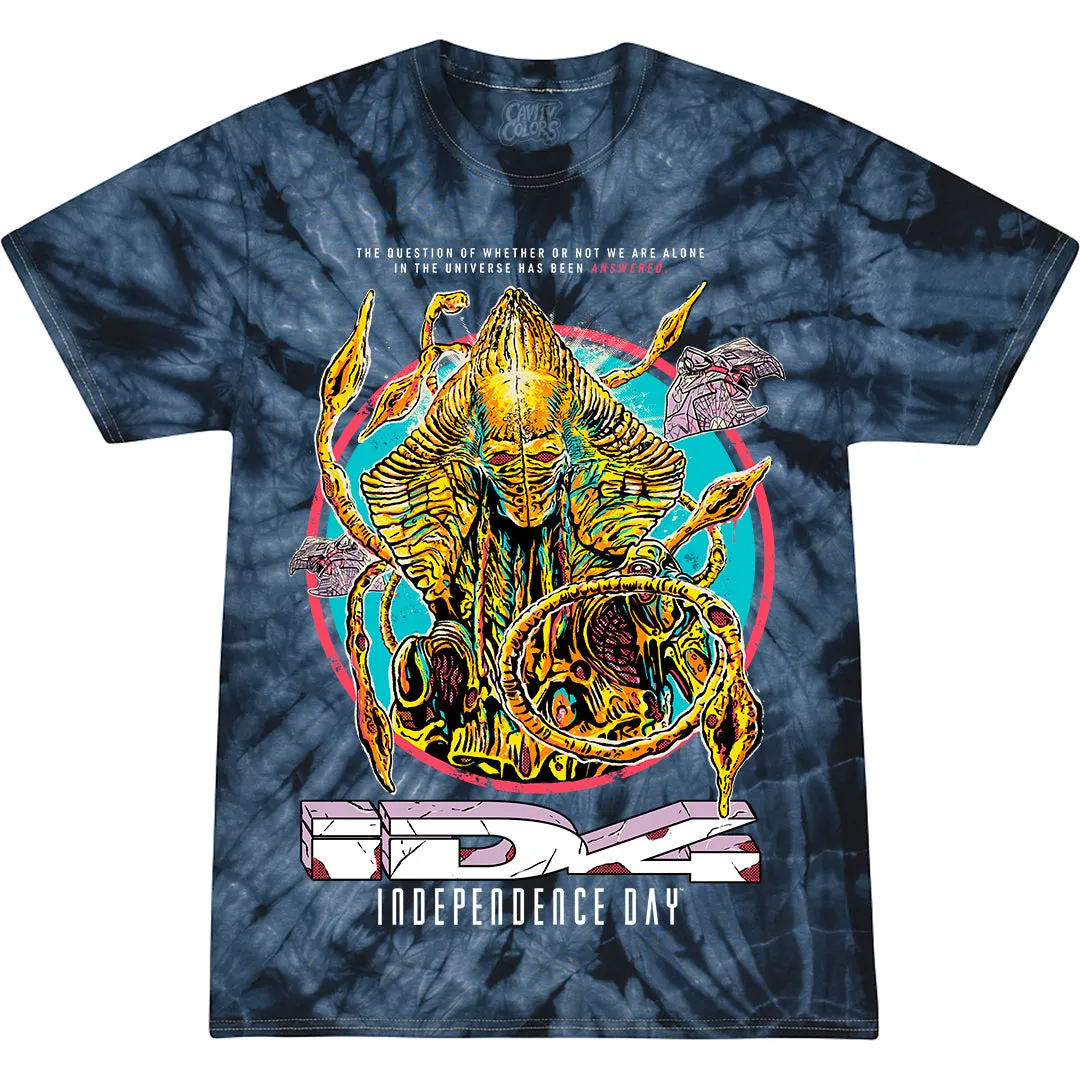 ID4: '90s SCI-FI - T-SHIRT (INVADER BLUE TIE DYE)