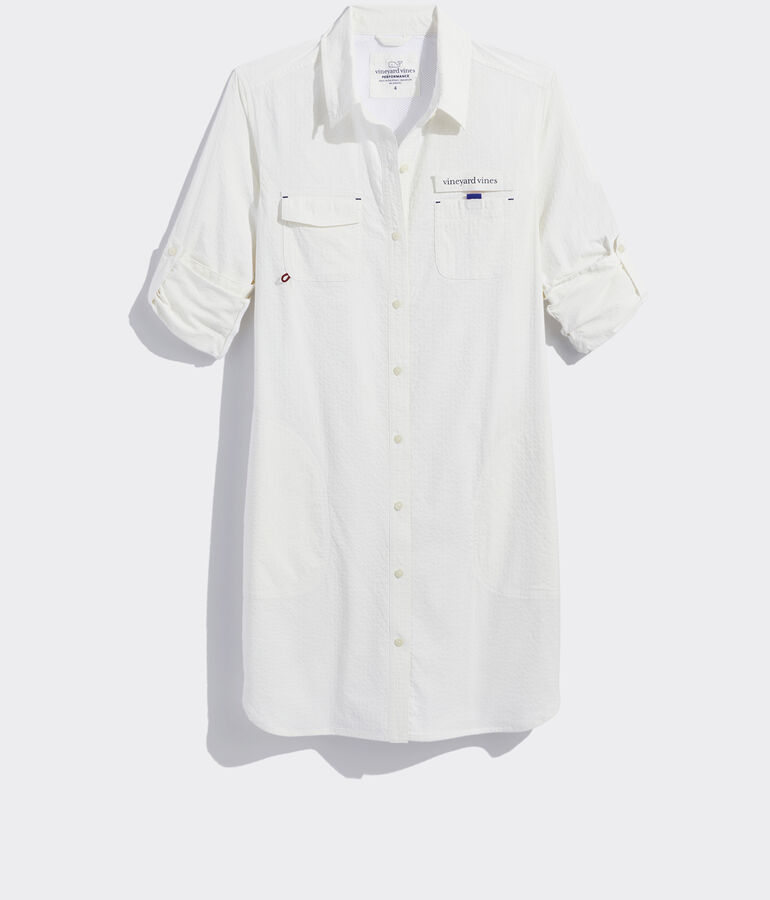 Harbor Seersucker Shirt Cover-Up