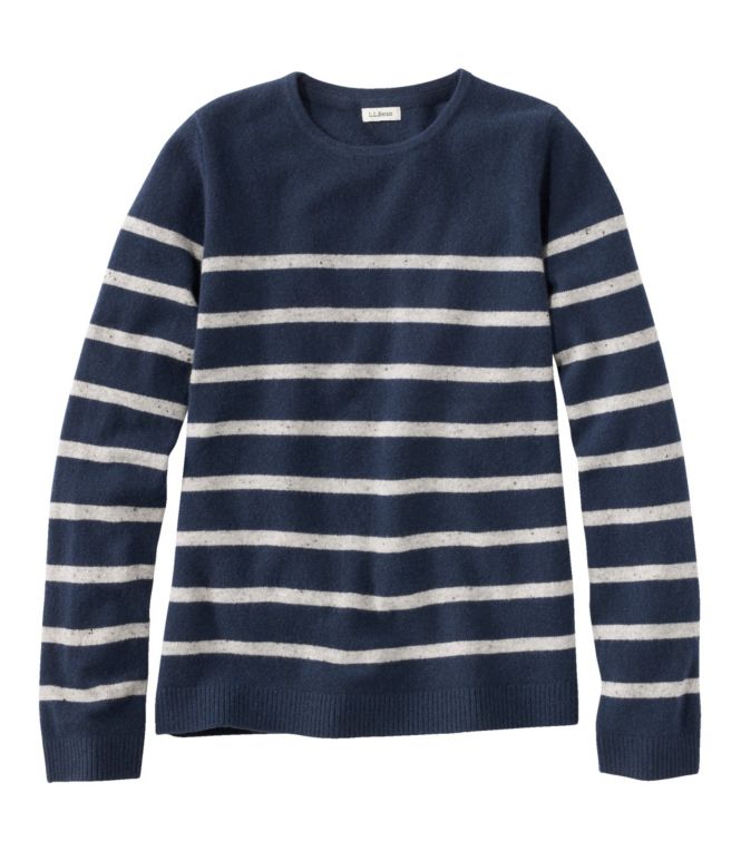 Women's Classic Cashmere Sweater, Crewneck Stripe